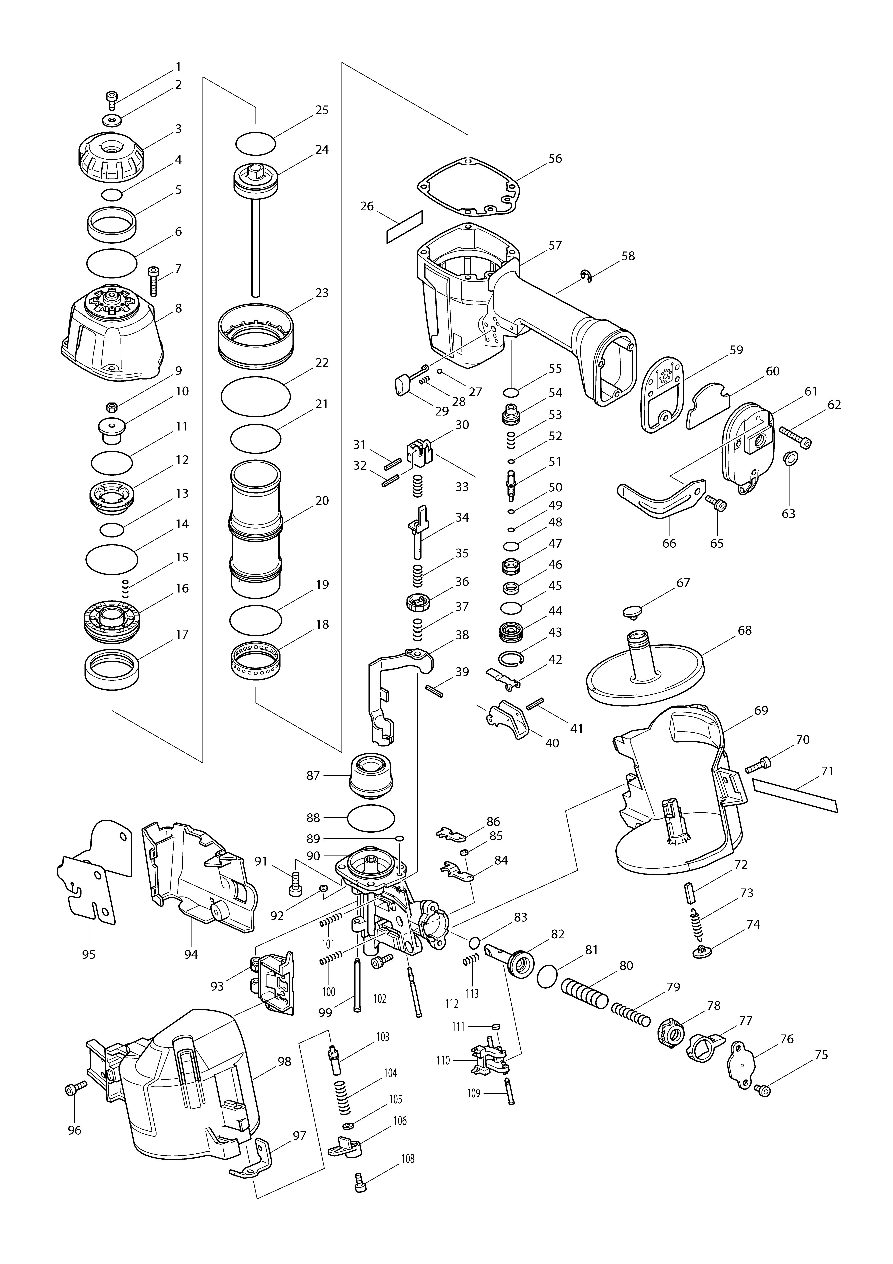Vue éclatée Makita AN621#01