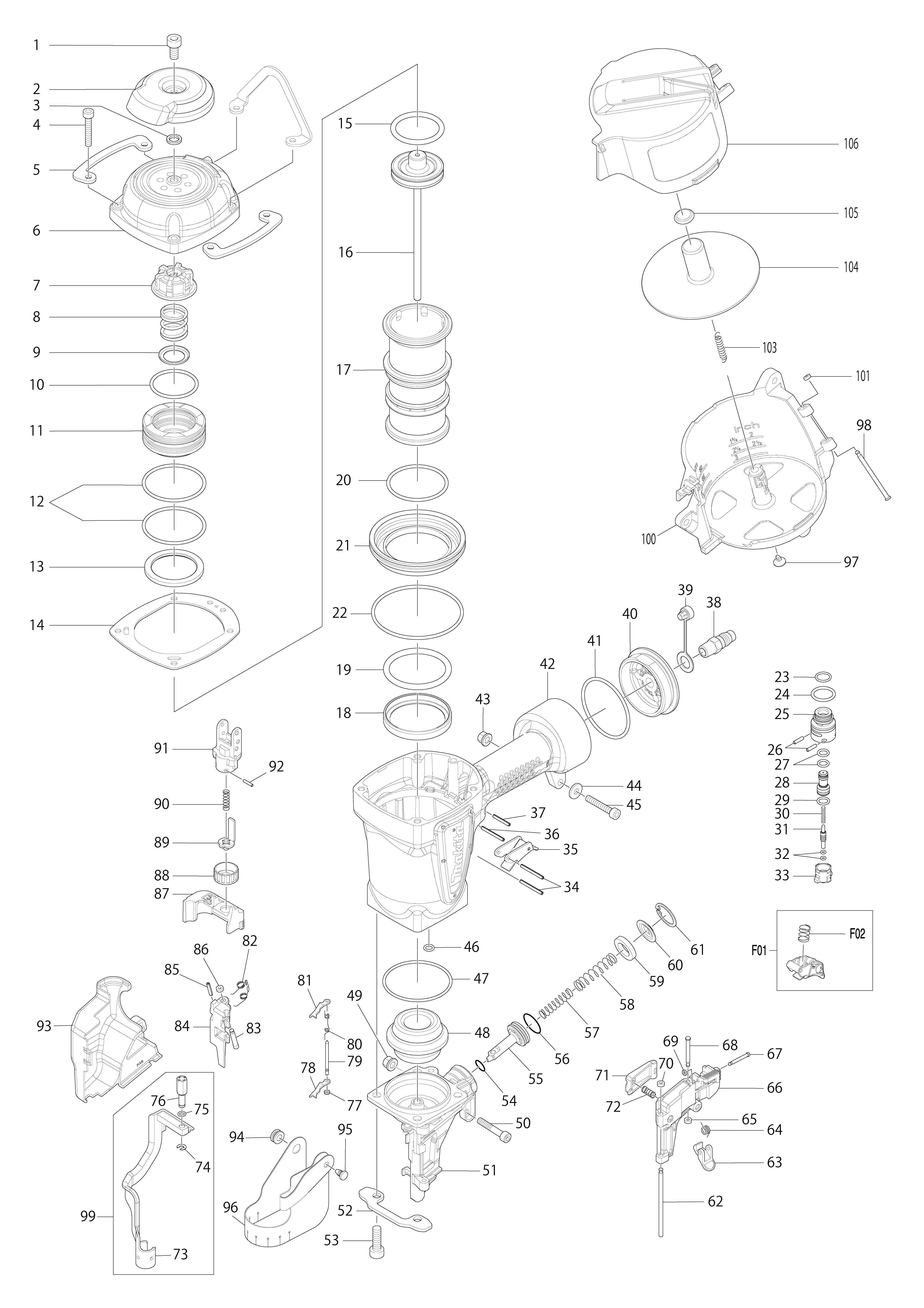 Vue éclatée Makita AN760#01