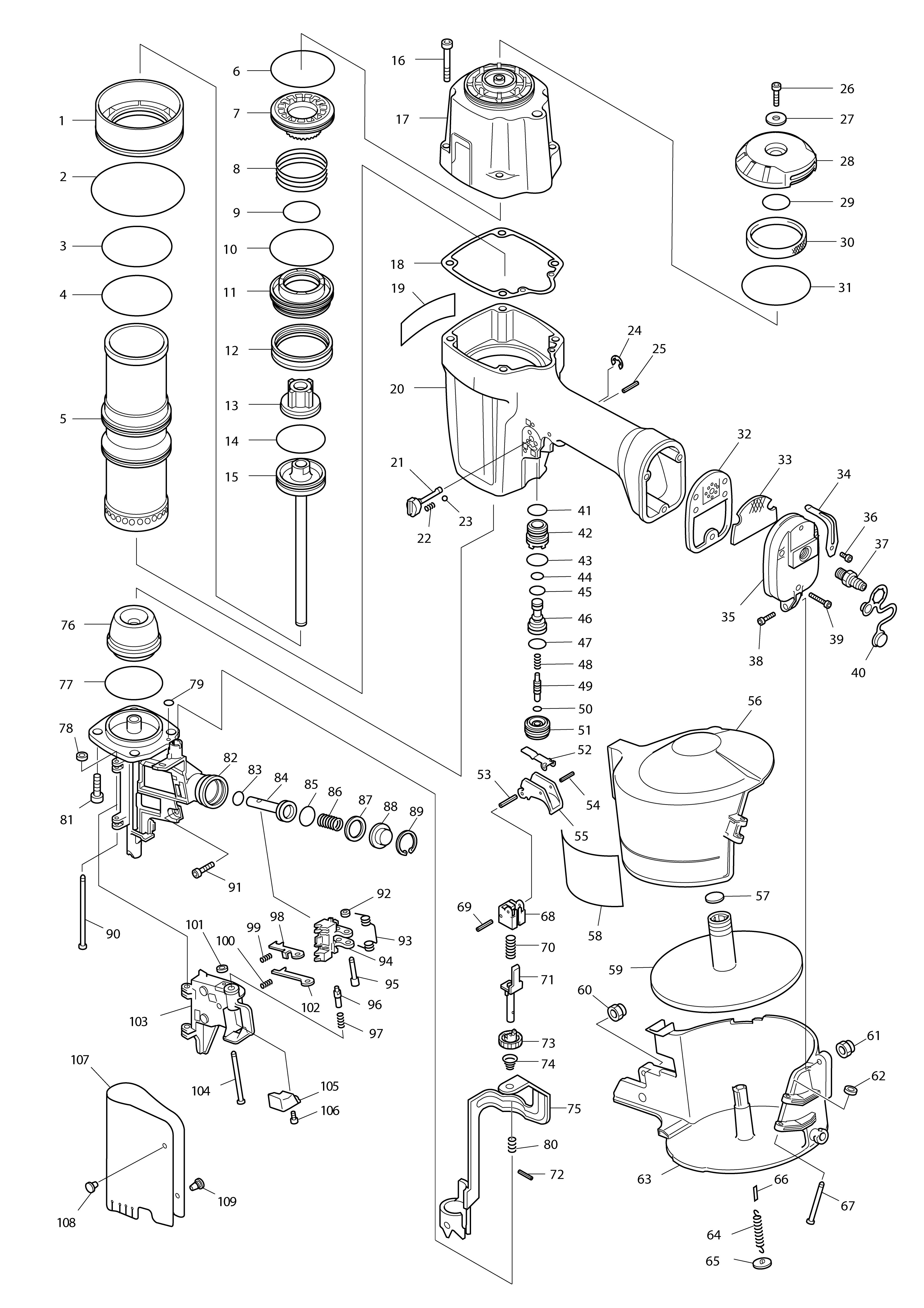 Vue éclatée Makita AN901#01