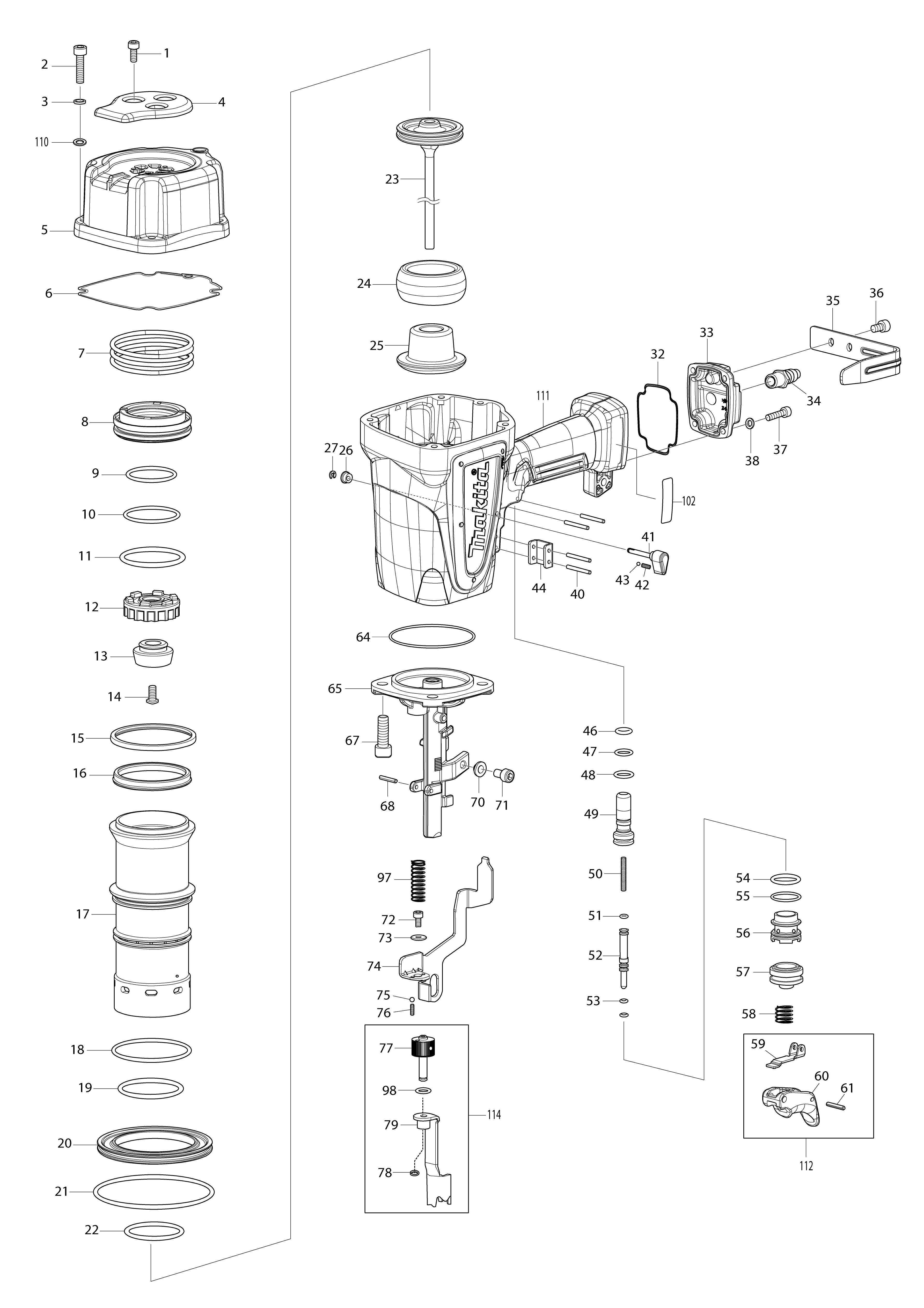 Vue éclatée Makita AN924#01