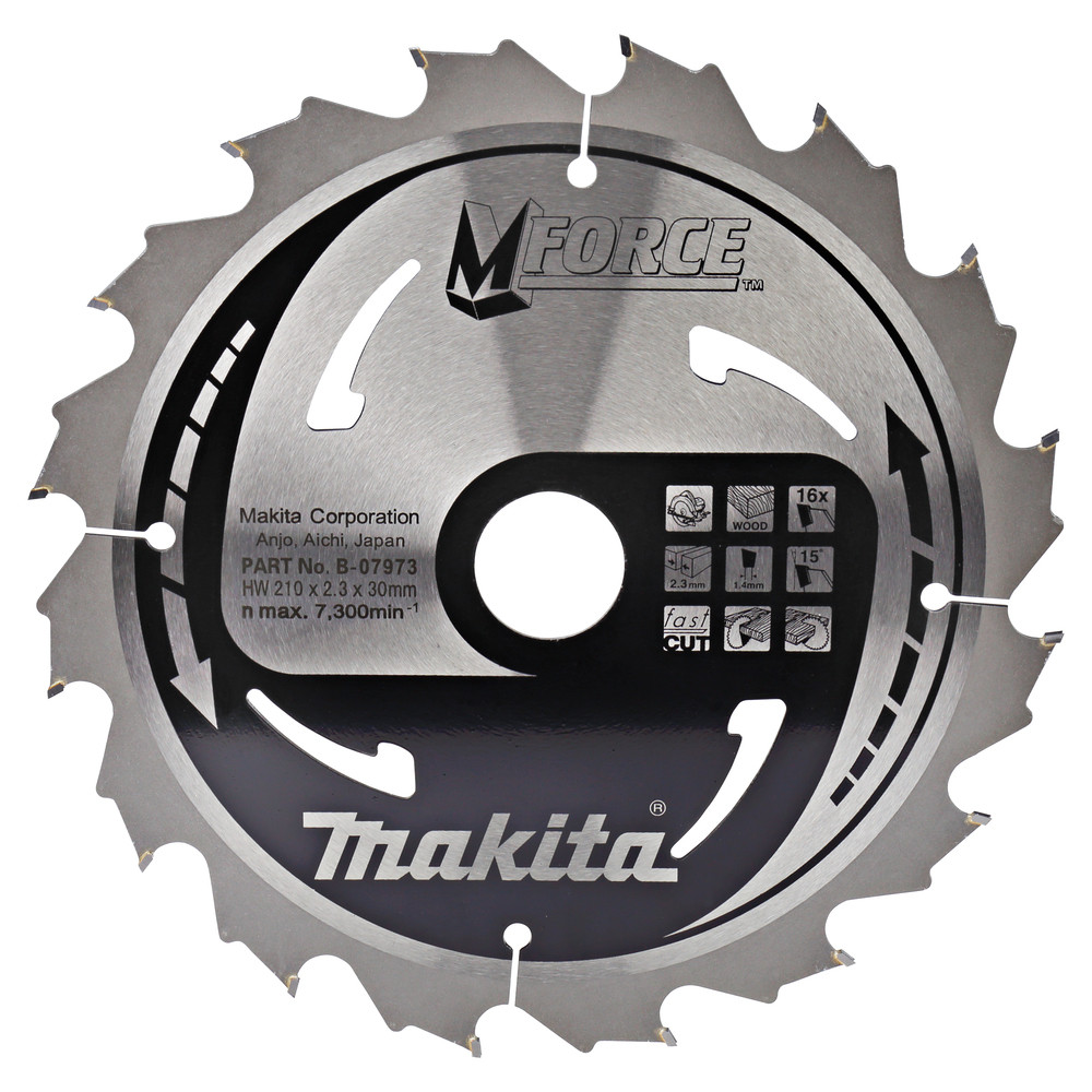 Lames carbures ''MForce'', pour bois, pour scies circulaires Makita