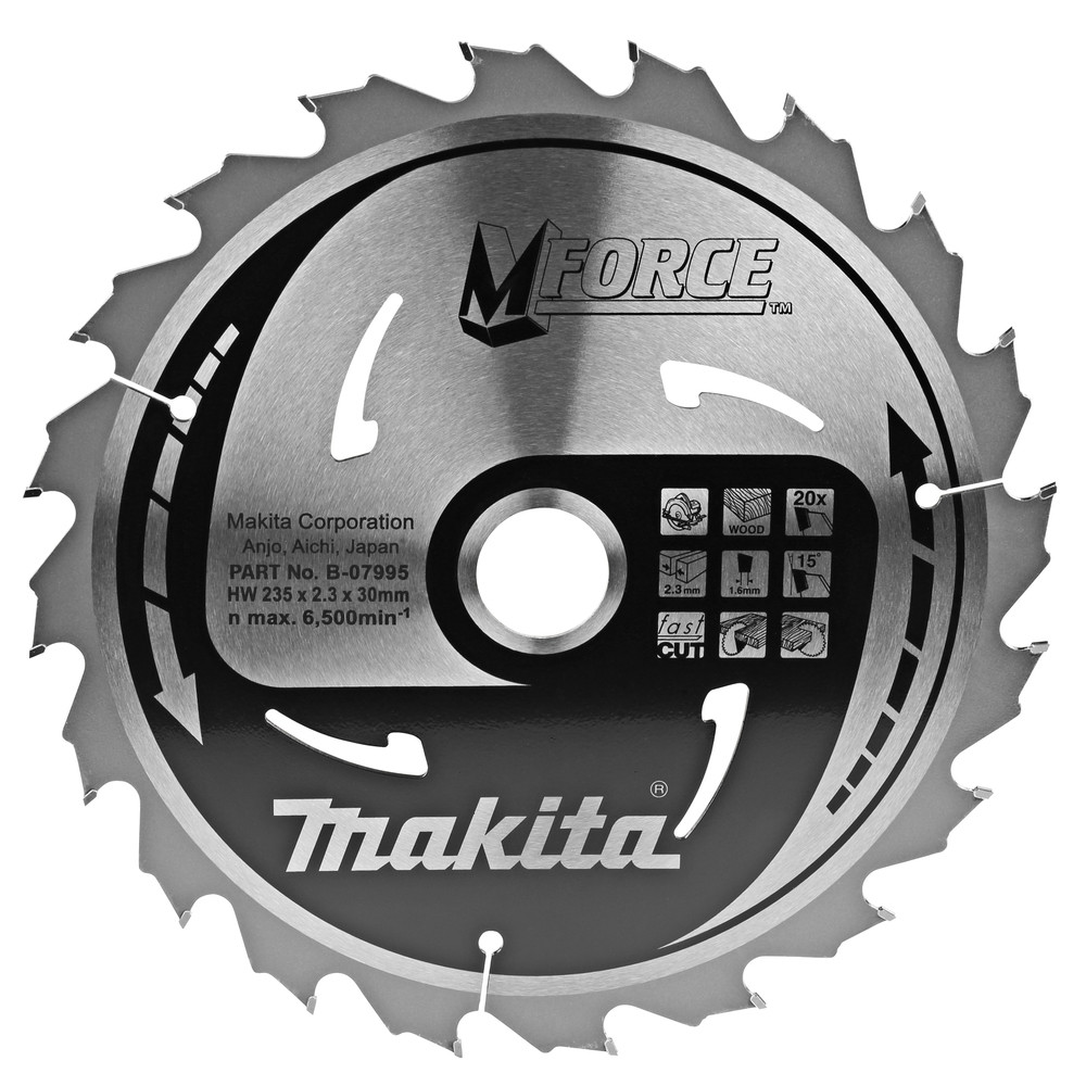 Lame scie circulaire, m-force t.c.t, 235 x 30 mm, 20 t Makita