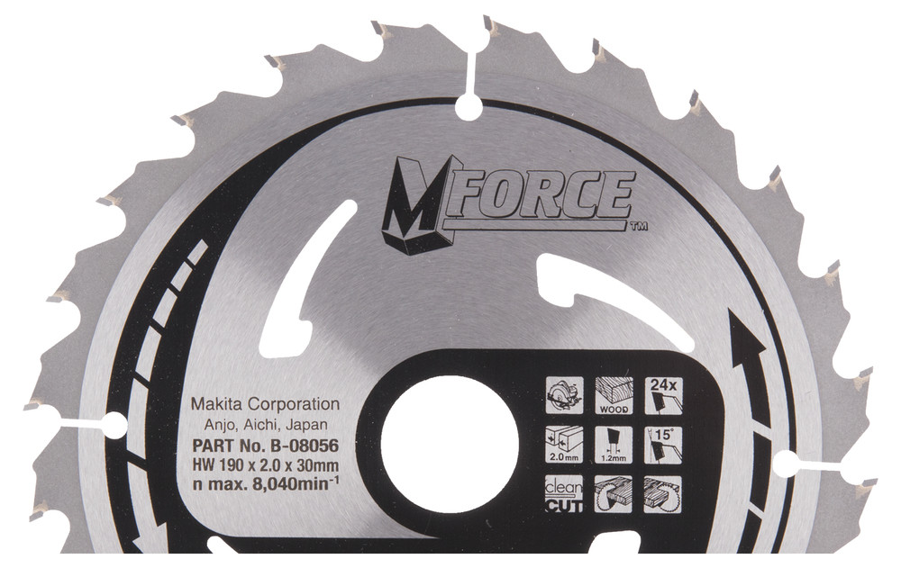 Lames carbures ''MForce'', pour bois, pour scies circulaires Makita