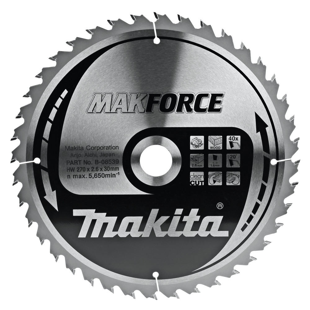 Lames carbures ''MakForce'', pour bois, pour scies circulaires Makita