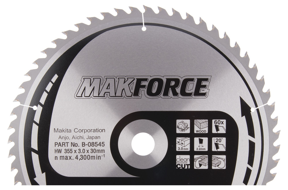 Lames carbures MakForce forme ATB, pour bois, pour scies circulaires Makita