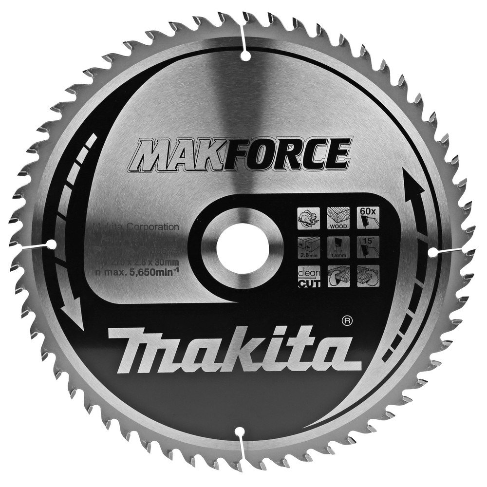 Lames carbures ''MakForce'', pour bois, pour scies circulaires Makita