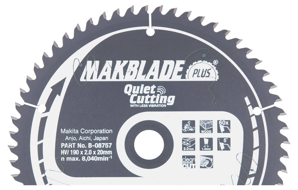 Lame de scie circulaire, Makblade+ T.C.T, 190 x 20 mm, 60 dents Makita