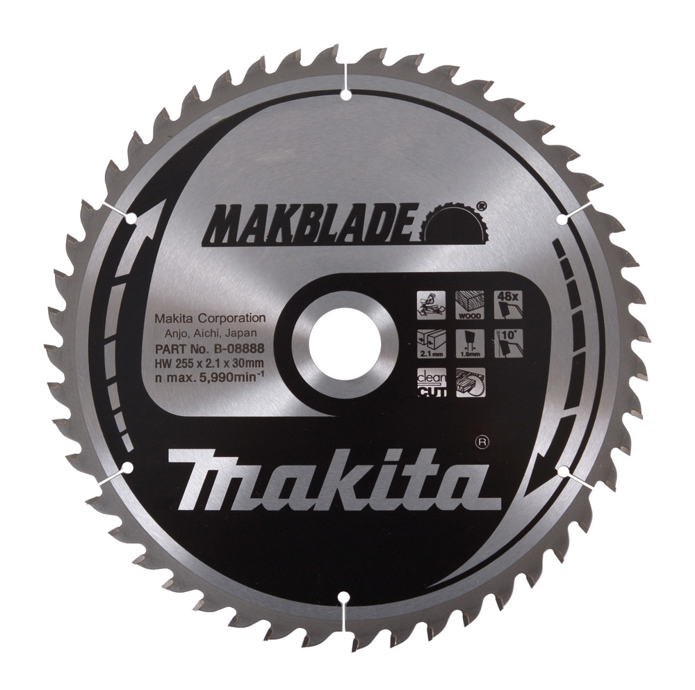 Lame scie circulaire, makblade t.c.t, 255 x 30 mm, 48 t Makita