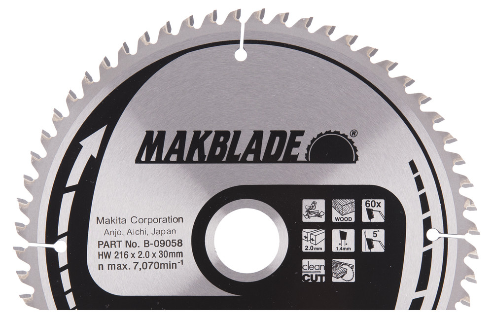 Lame de scie circulaire, Makblade T.C.T, 216 x 30 mm, 60 dents Makita