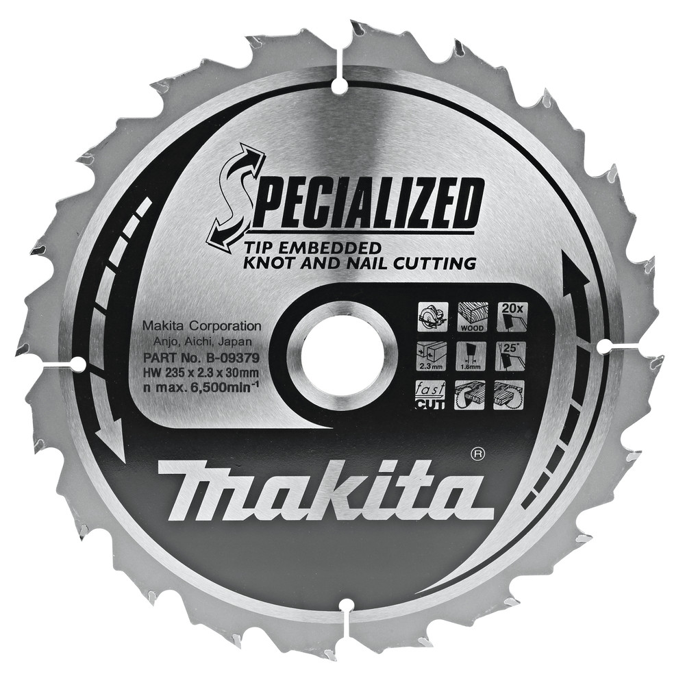 Lame scie circulaire, spécialisée t.c.t, 235 x 30 mm, 20 t Makita
