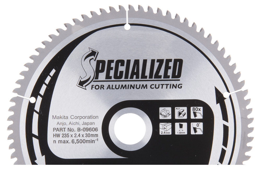 Lames carbures ''Specialized'' aluminium, pour scies circulaires Makita