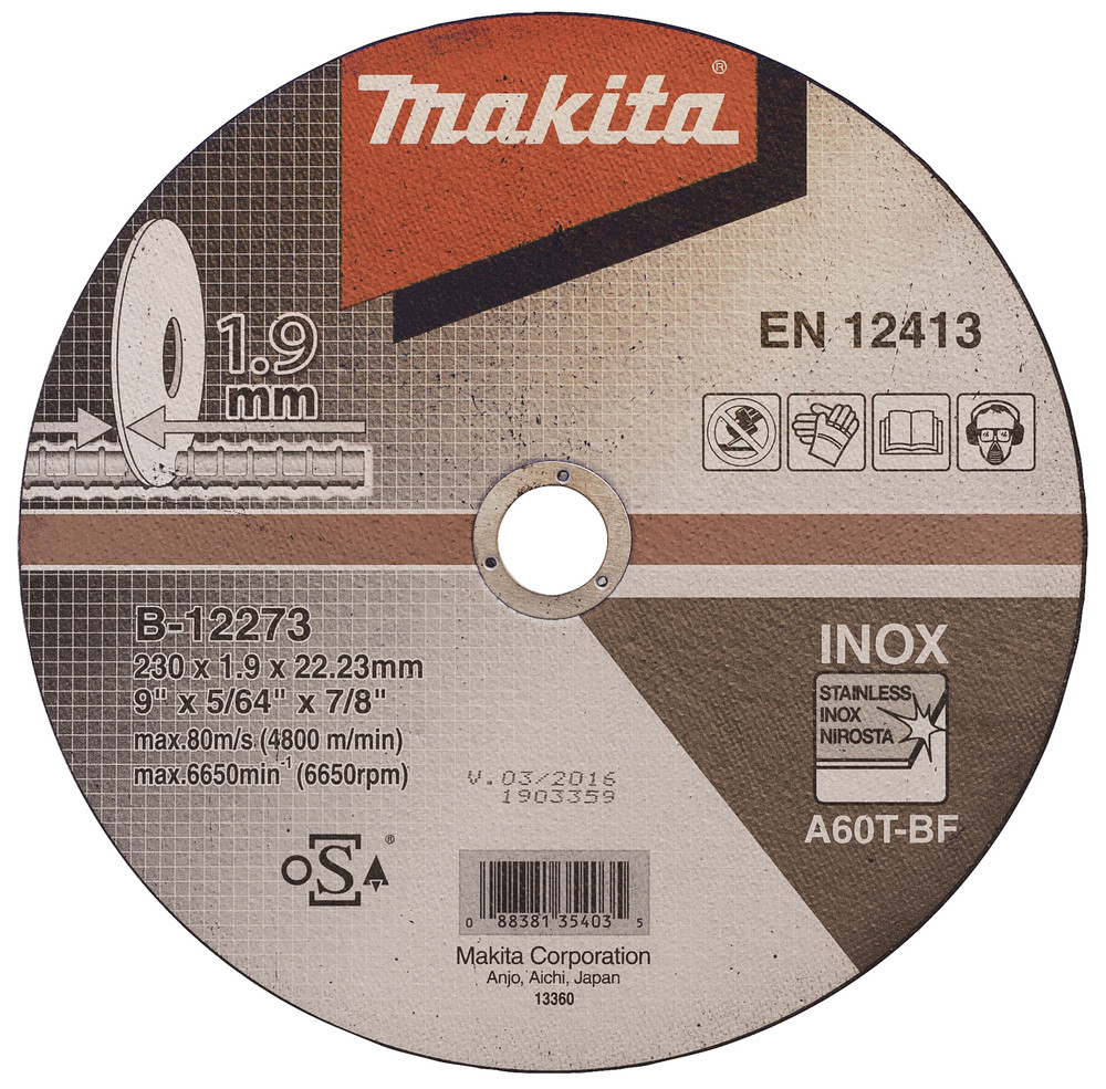 Disques à tronçonner métal et inox pour meuleuses Makita
