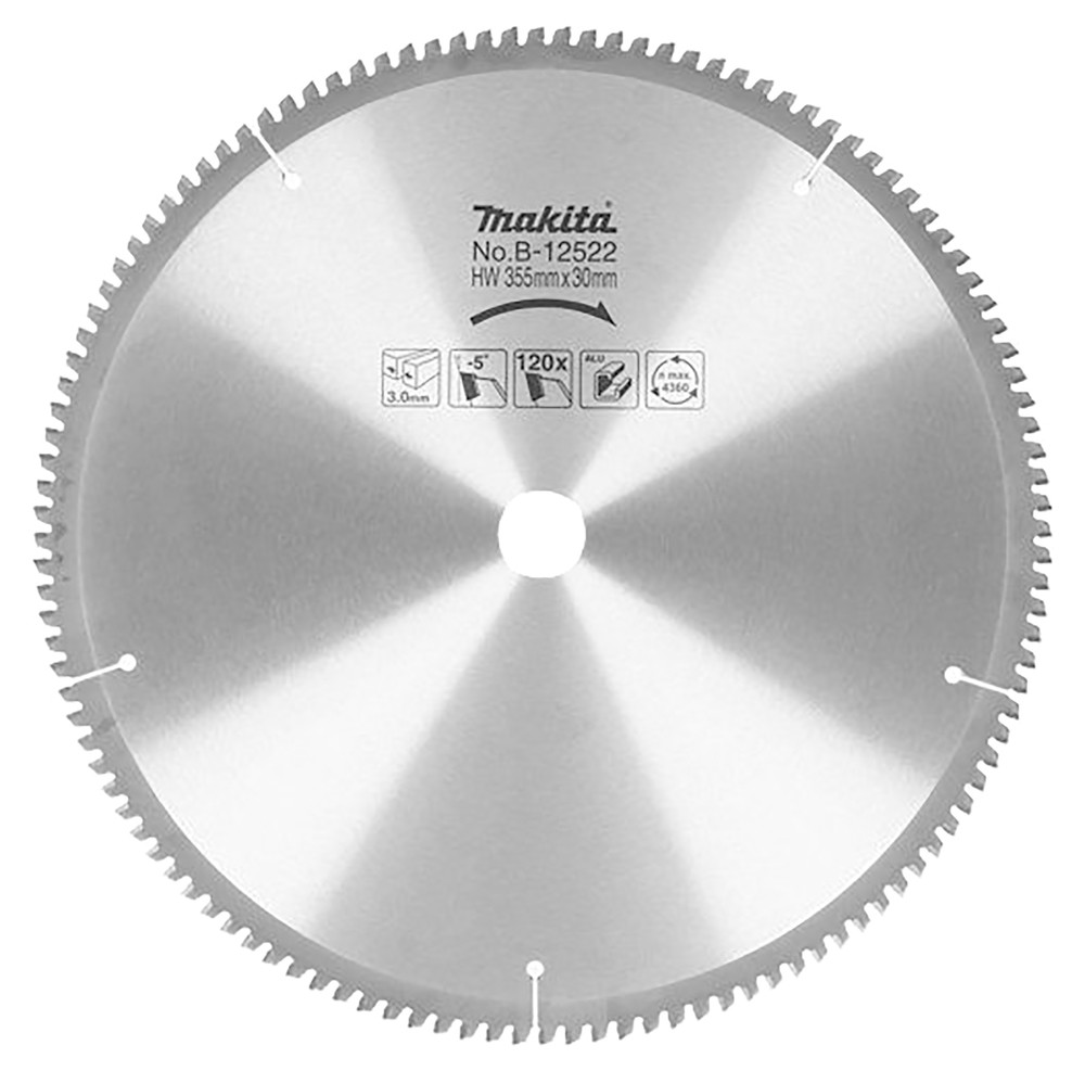 Lame carbure aluminium, pour scie radiale et à onglet Makita