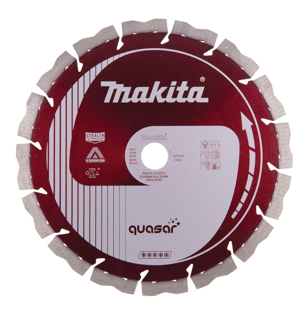 Disques diamant silencieux QUASAR pour béton Makita