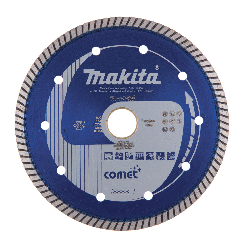 Disques diamant COMET Spécialisés, JANTE CRENELÉE pour matériaux durs Makita