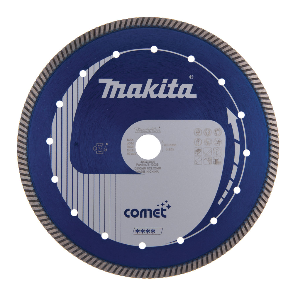 Disques diamant COMET Spécialisés, JANTE CRENELÉE pour matériaux durs Makita
