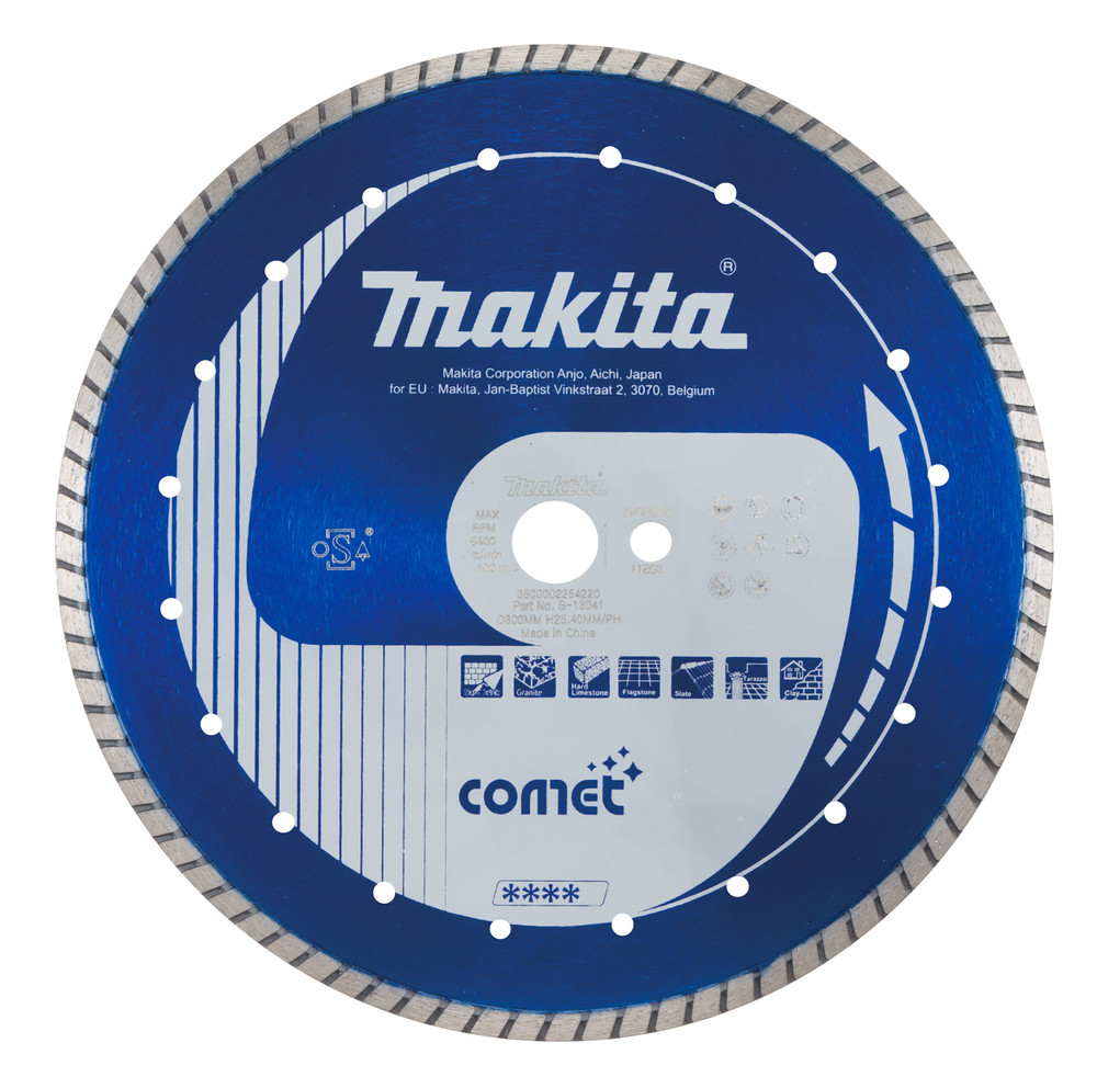 Disques diamant COMET Spécialisés, JANTE CRENELÉE pour matériaux durs Makita