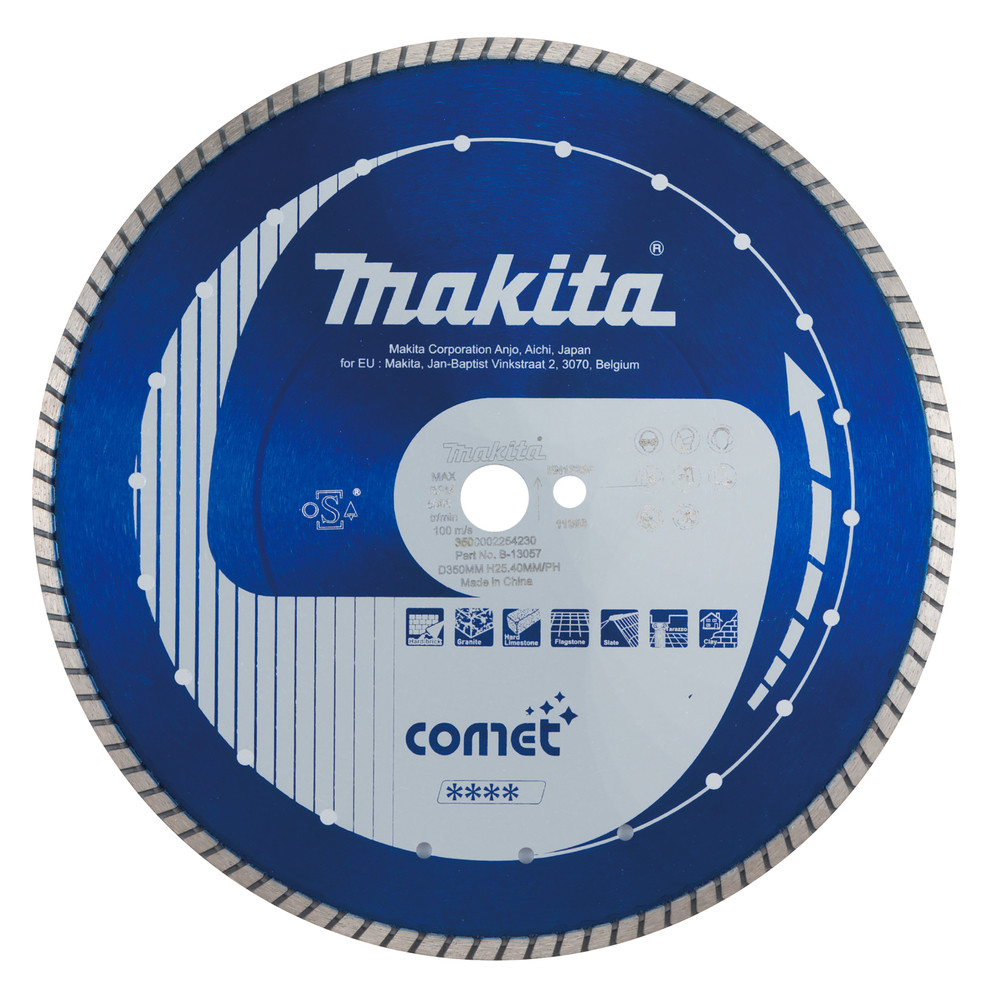 Disques diamant COMET Spécialisés, JANTE CRENELÉE pour matériaux durs Makita