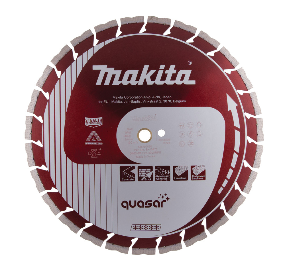 Disques diamant silencieux QUASAR pour béton Makita