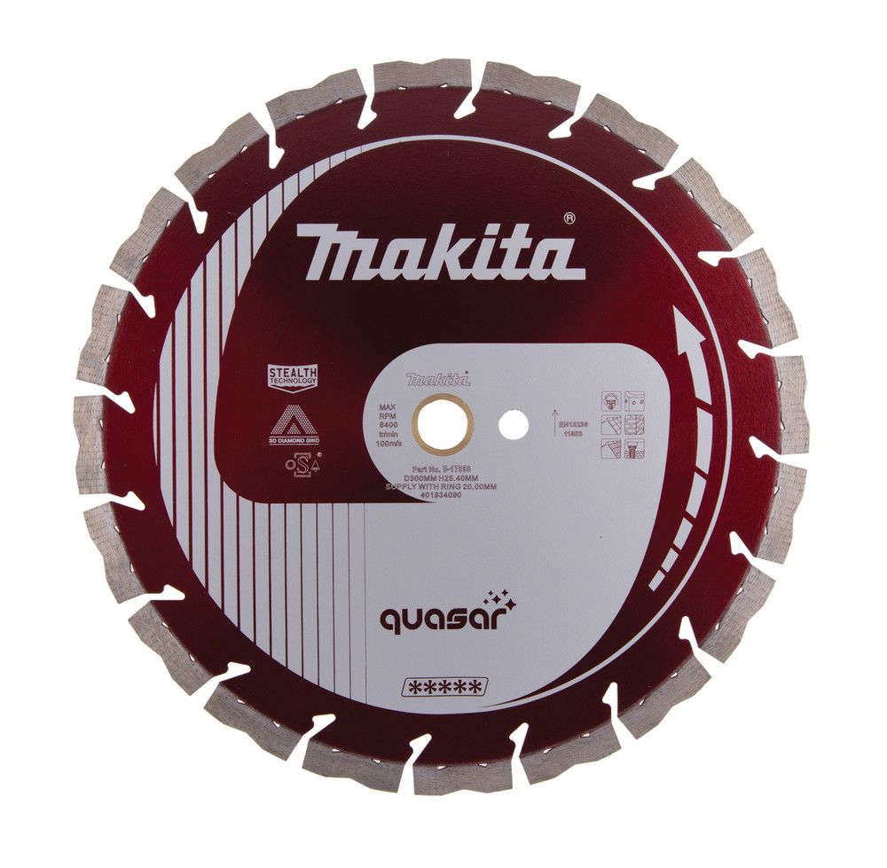Disques diamant silencieux QUASAR pour béton Makita