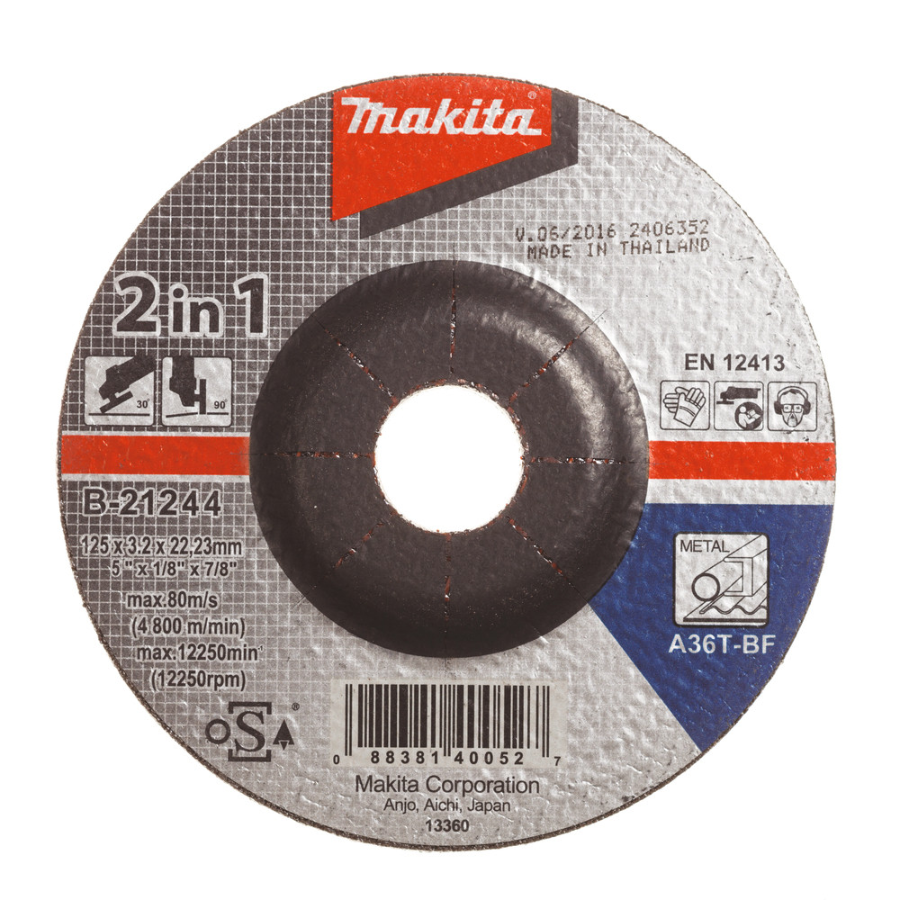 Disques 2 en 1, pour meuleuses d'angle Makita