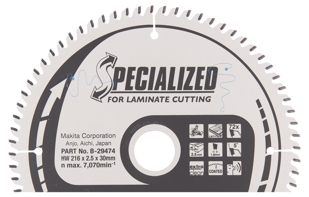 Lames carbure ''Specialized'' pour bois stratifié (TRESPA®), pour scies radiales et à onglets Makita
