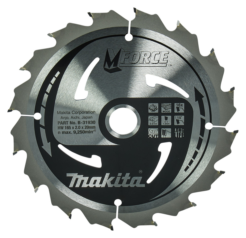 Lame de scie circulaire, M-Force T.C.T, 165 x 20 mm, 16 dents Makita