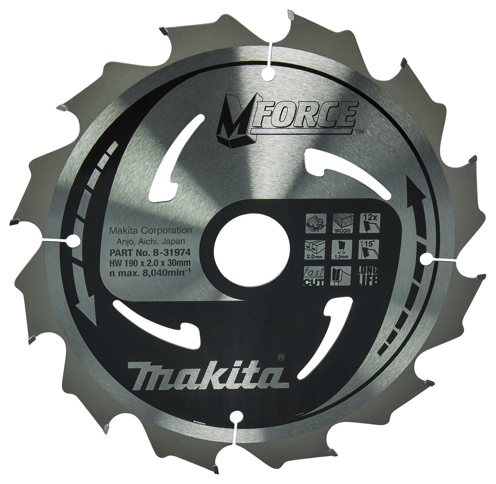 Lame de scie circulaire, M-Force T.C.T, 190 x 30 mm, 12 dents Makita