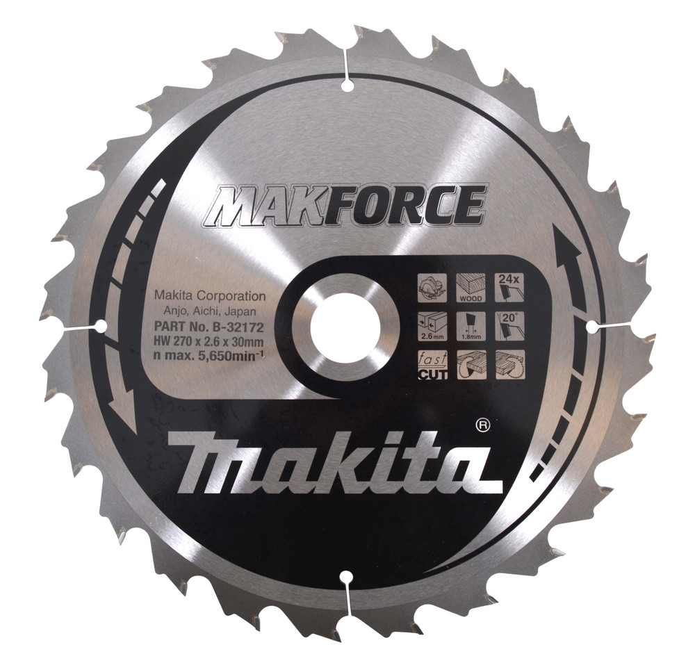 Lames carbures ''MakForce'', pour bois, pour scies circulaires Makita