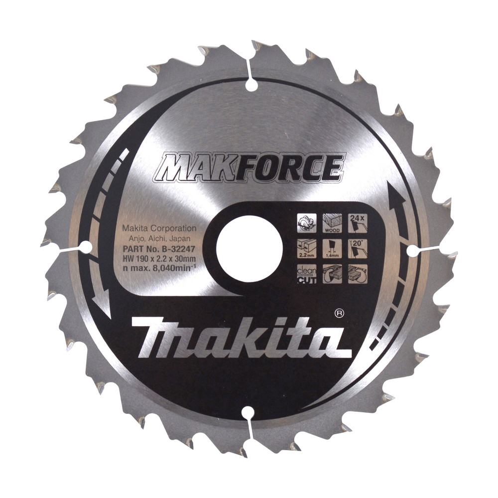 Lames carbures ''MakForce'', pour bois, pour scies circulaires Makita