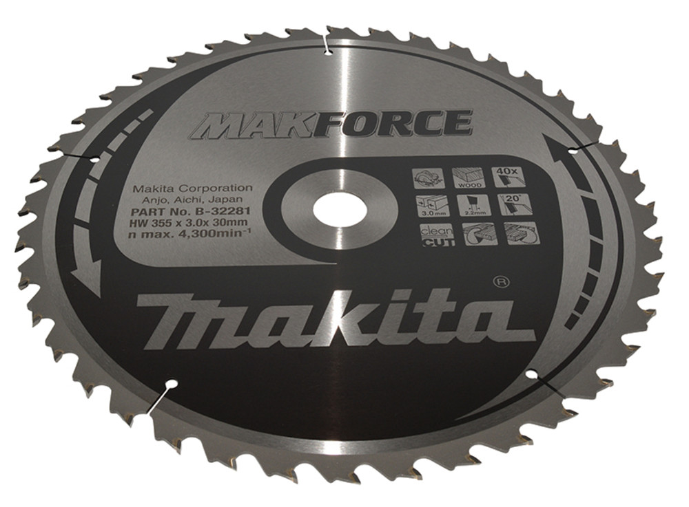 Lames carbures ''MakForce'', pour bois, pour scies circulaires Makita