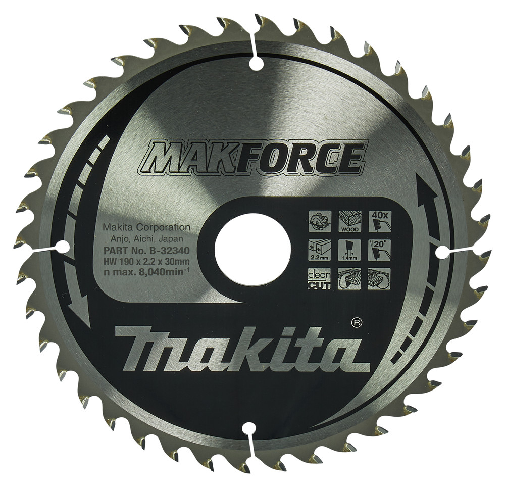 Lames carbures ''MakForce'', pour bois, pour scies circulaires Makita