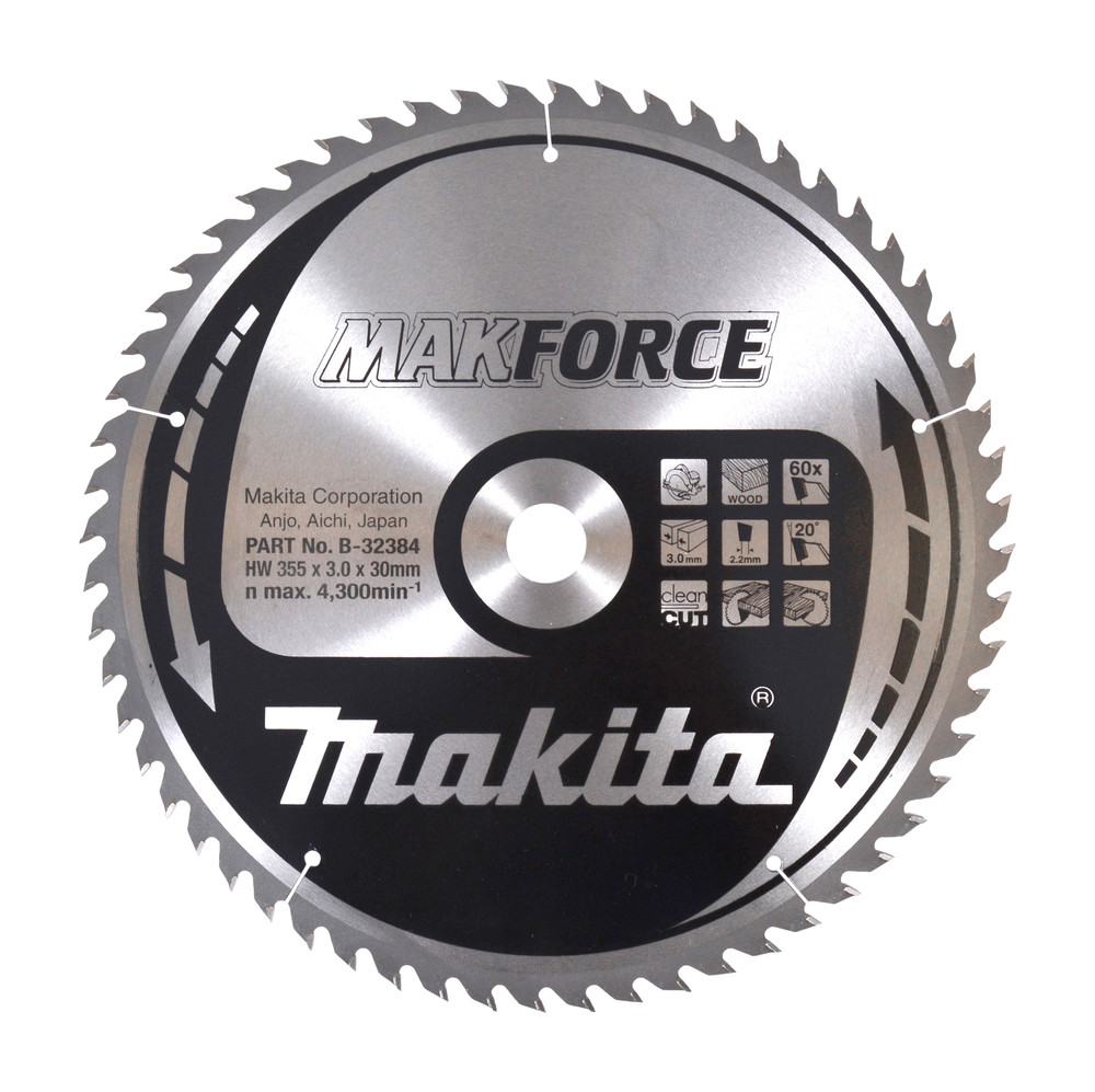 Lame de scie circulaire, Makforce T.C.T, 355 x 30 mm, 60 dents Makita