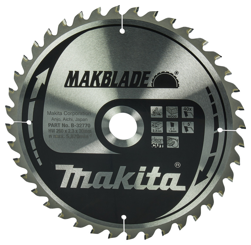Lame de scie circulaire, Makblade T.C.T, 260 x 30 mm, 40 dents Makita