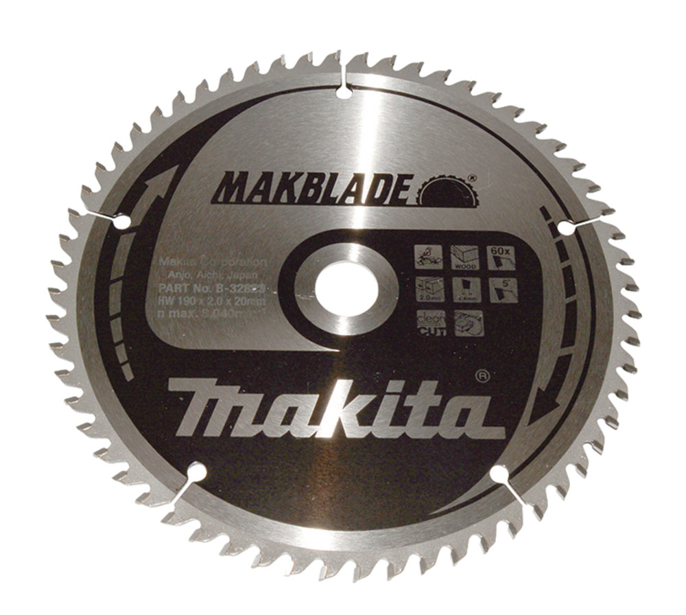 Lame de scie circulaire, Makblade T.C.T, 190 x 20 mm, 60 dents Makita