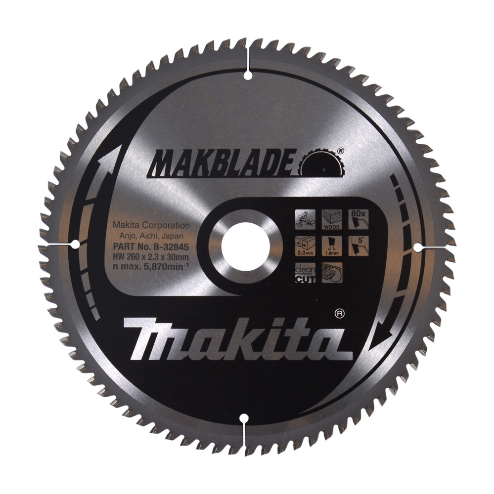 Lames carbure ''Makblade'' Bois, pour scies radiales et à onglets Makita