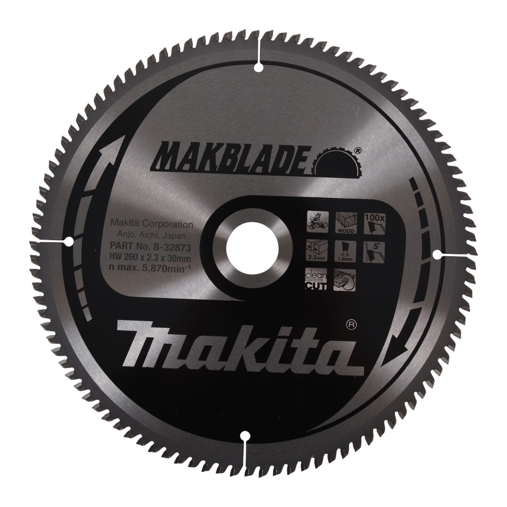 Lames carbure ''Makblade'' Bois, pour scies radiales et à onglets Makita
