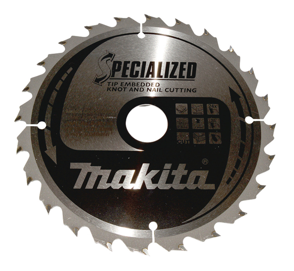 Lames carbures ''Specialized'' bois avec clous, pour scies circulaires Makita