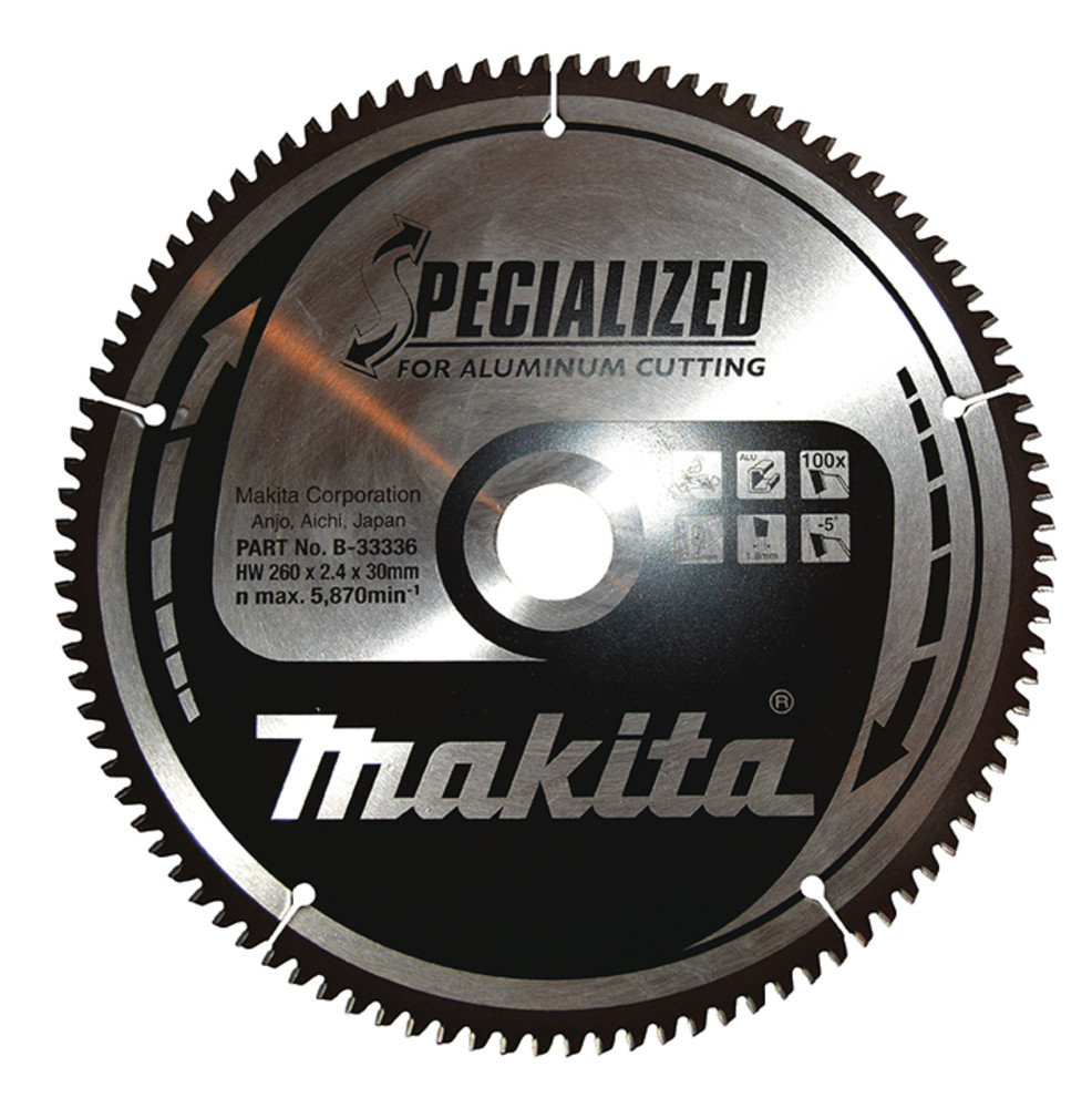 Lames carbure ''Specialized'' pour aluminium, pour scies radiale et à onglets Makita