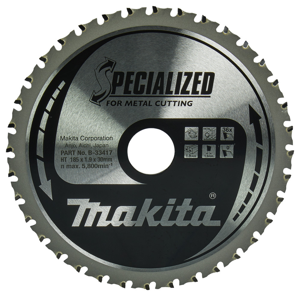 Lame de scie circulaire, alliage T.C.T spécialisé, 185 x 30 mm, 36 dents Makita