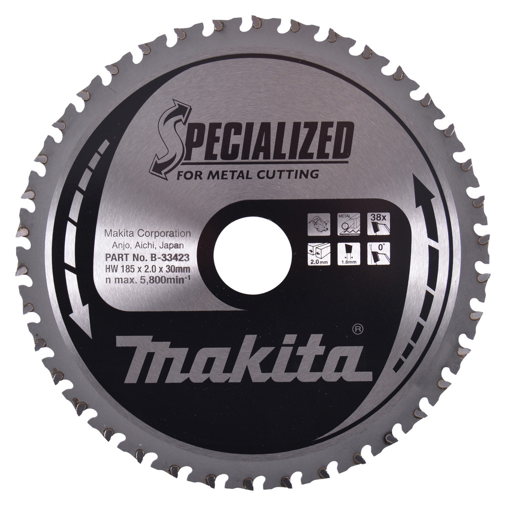 Lame de scie circulaire, alliage T.C.T spécialisé, 185 x 30 mm, 38 dents Makita