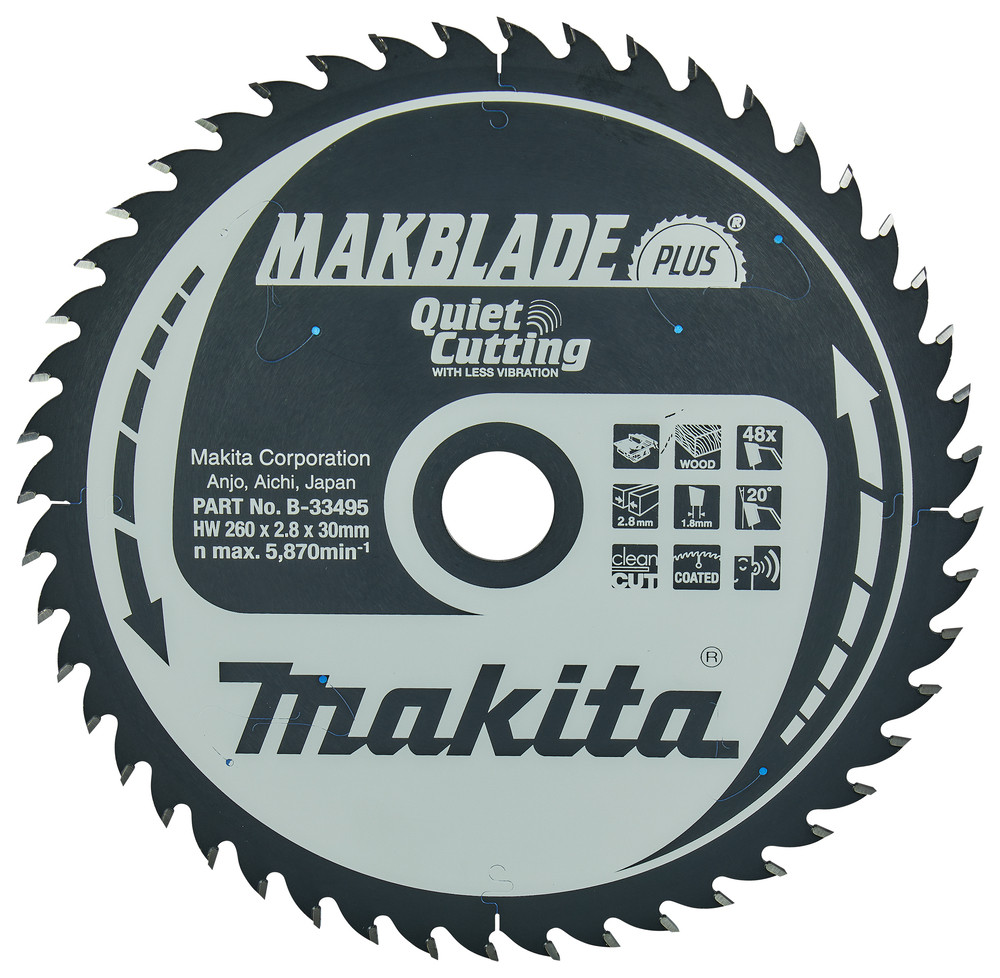 Lame de scie circulaire, Makblade+ T.C.T, 260 x 30 mm, 48 dents Makita