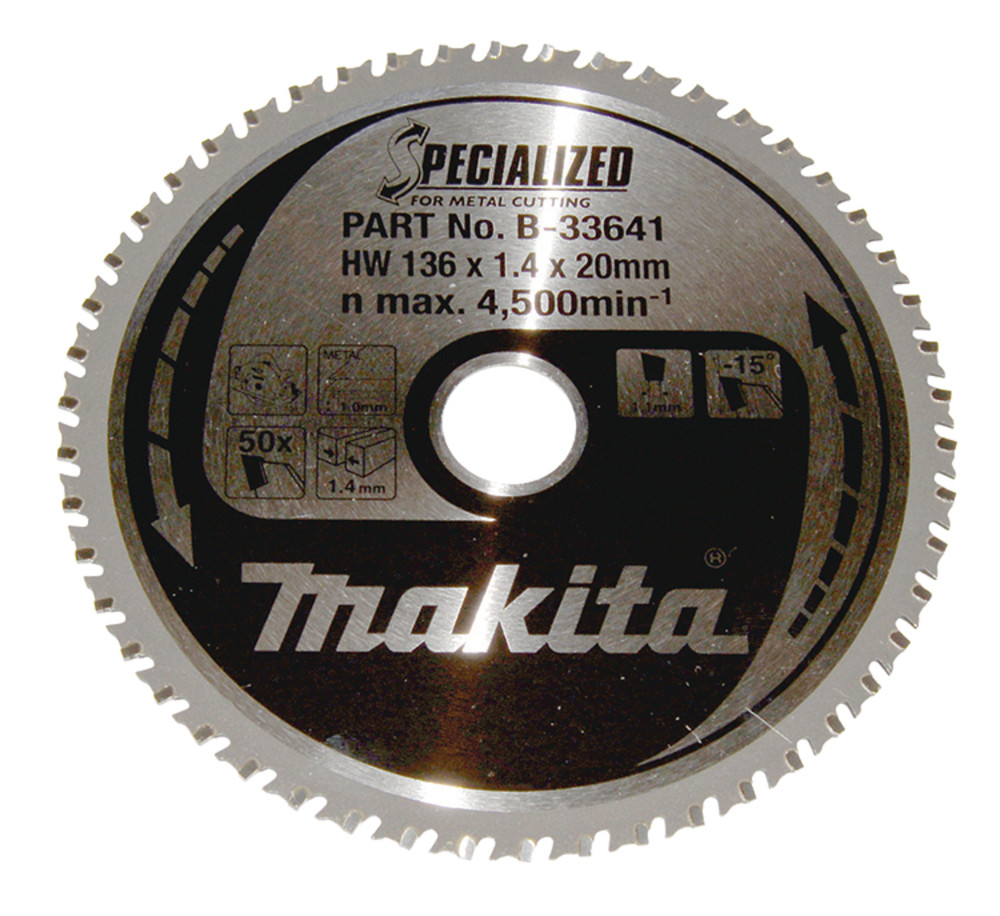 Lame de scie circulaire, alliage T.C.T spécialisé, 136 x 20 mm, 50 dents Makita