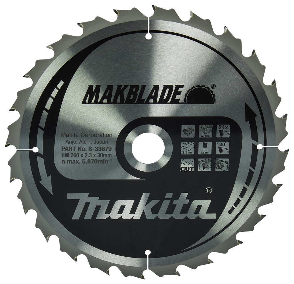 Lames carbures ''MAKBLADE'' pour bois, pour scies sur table Makita