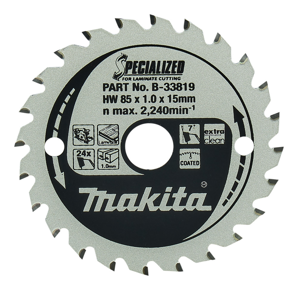 Lame de scie circulaire, alliage T.C.T spécialisé, 85 x 15 mm, 24 dents Makita