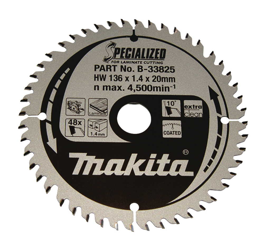 Lame de scie circulaire, alliage T.C.T spécialisé, 136 x 20 mm, 48 dents Makita