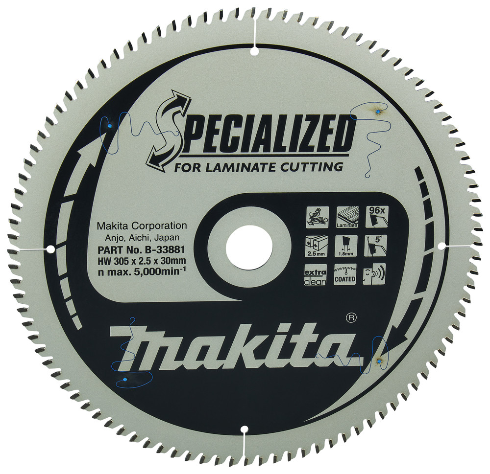 Lame de scie circulaire, alliage T.C.T spécialisé, 305 x 30 mm, 96 dents Makita