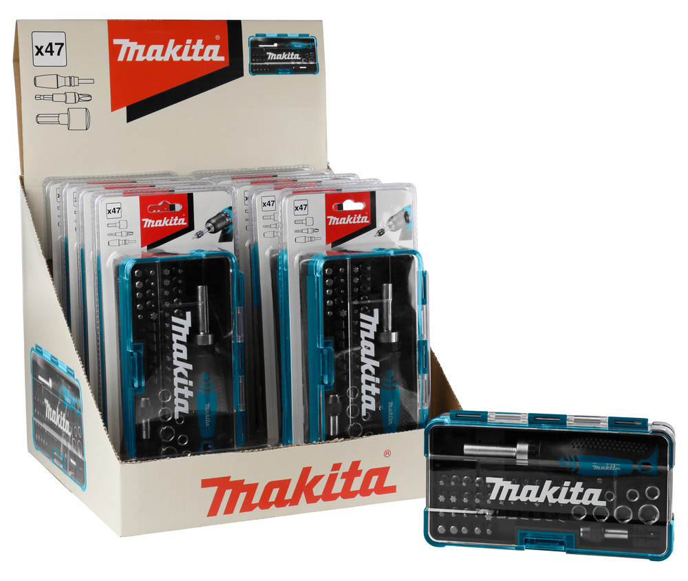 Coffret Fixation Tournevis à cliquet et 46 Accessoires Makita