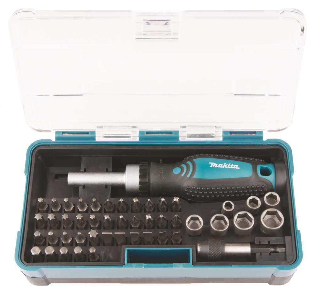 Coffret Fixation Tournevis à cliquet et 46 Accessoires Makita