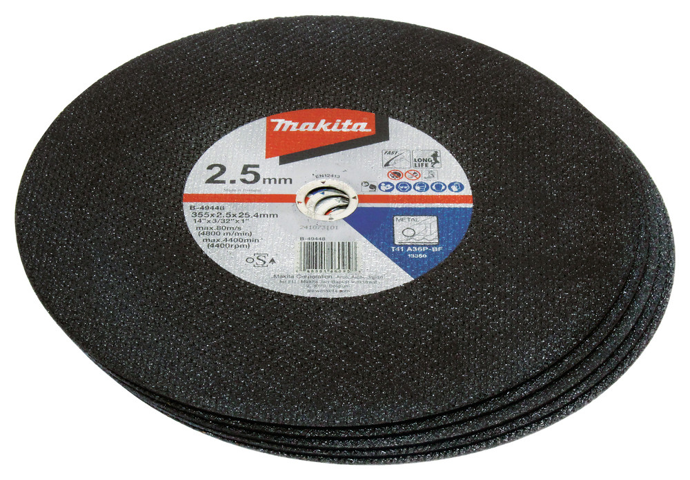 Disque à tronçonner 355 x 2,5 x 25,4 mm, A36P, par 5 Makita